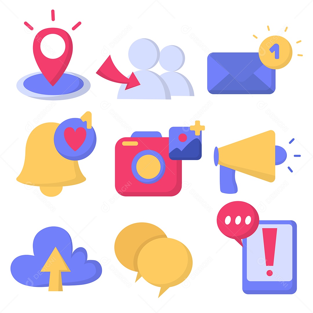 Design moderno de ícones de mídia social para seu design de Arte EPS