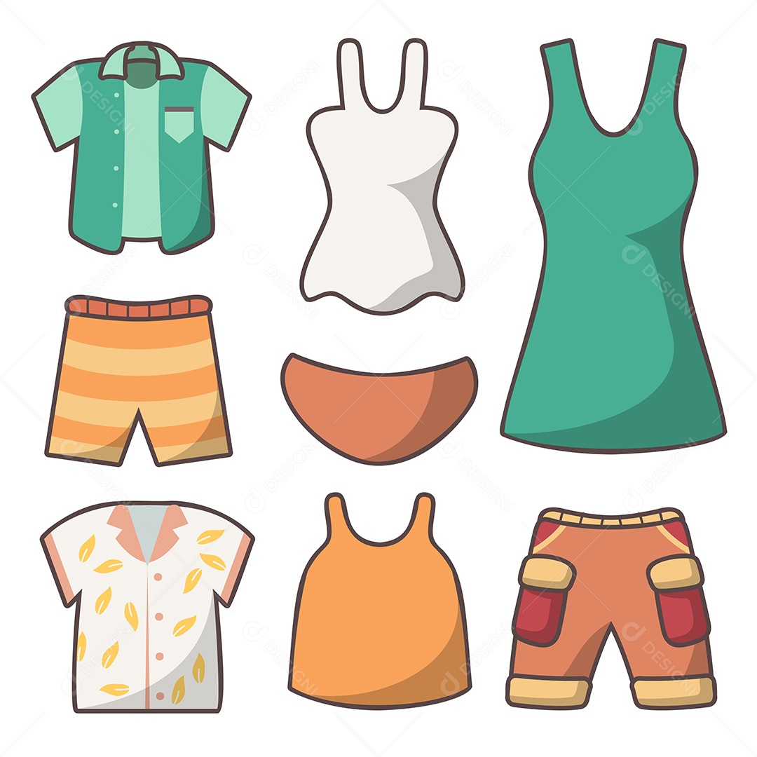 Roupas e acessórios Conjunto de ícones da moda para mulher e homem EPS