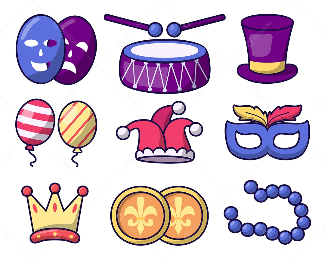 Ilustração tipográfica vetorial da beleza do Mardi Gras EPS