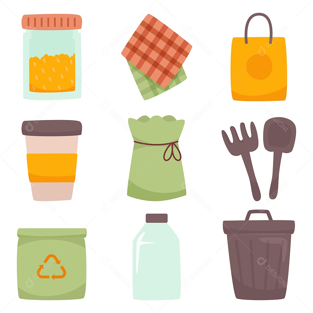 Vários recipientes para vários tipos de itens EPS