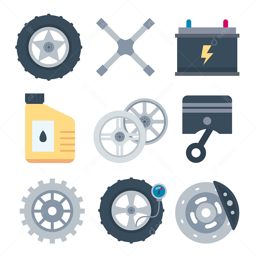 Auto serviço conjunto de ícones de reparação de automóveis EPS