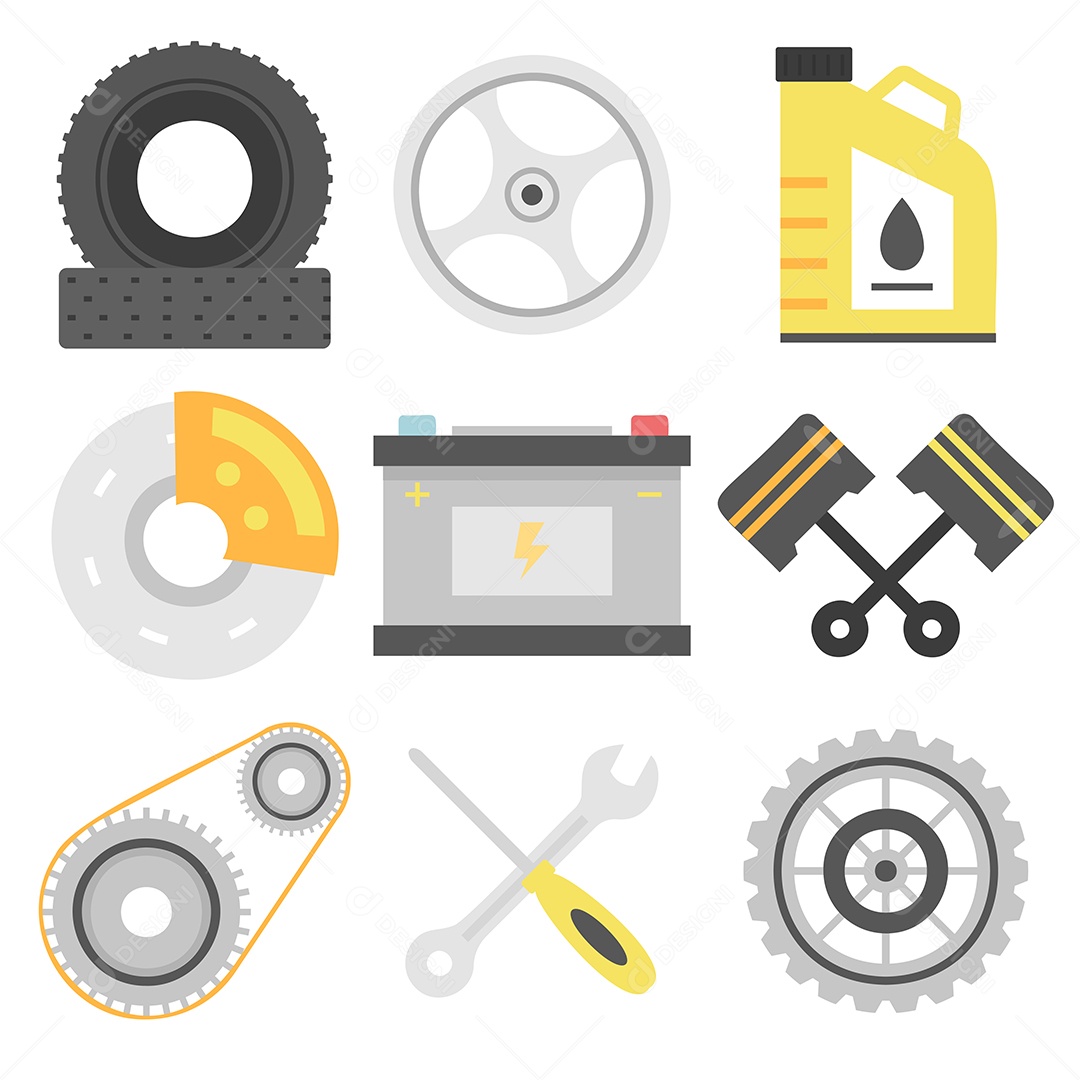 Auto serviço conjunto de ícones de reparação de automóveis EPS
