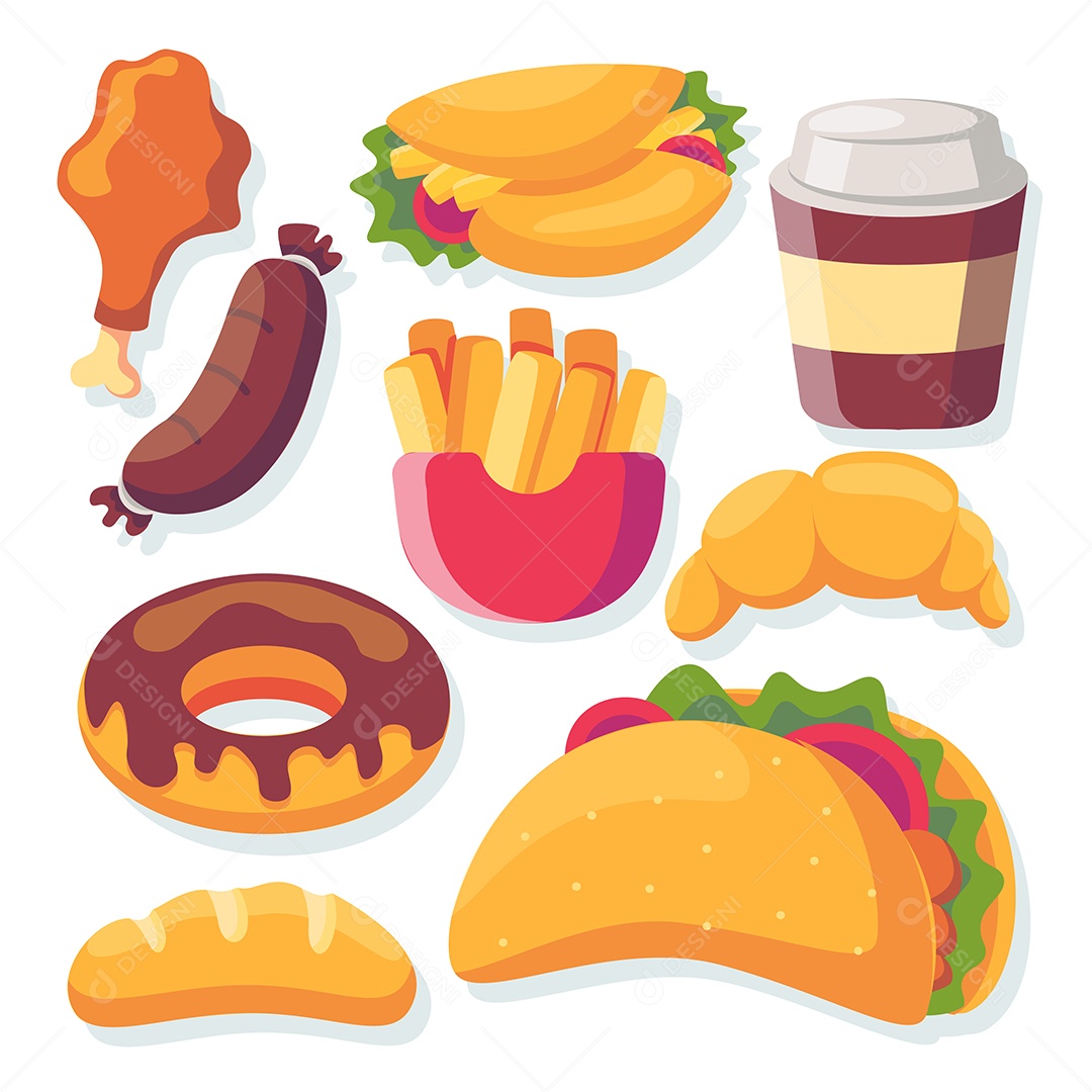 Conjunto de vetores de food Vetores EPS