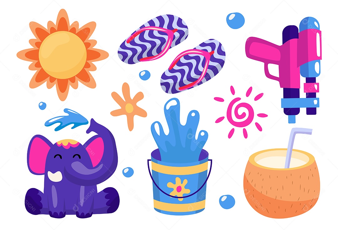 Coleção de Armas de Água coloridas vetor EPS