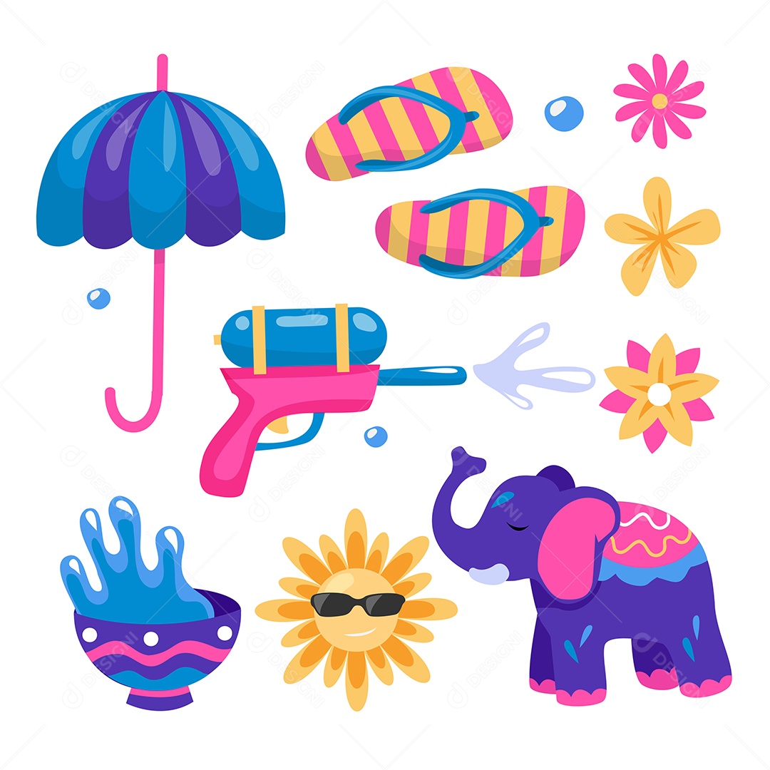 Coleção de Armas de Água coloridas vetor EPS