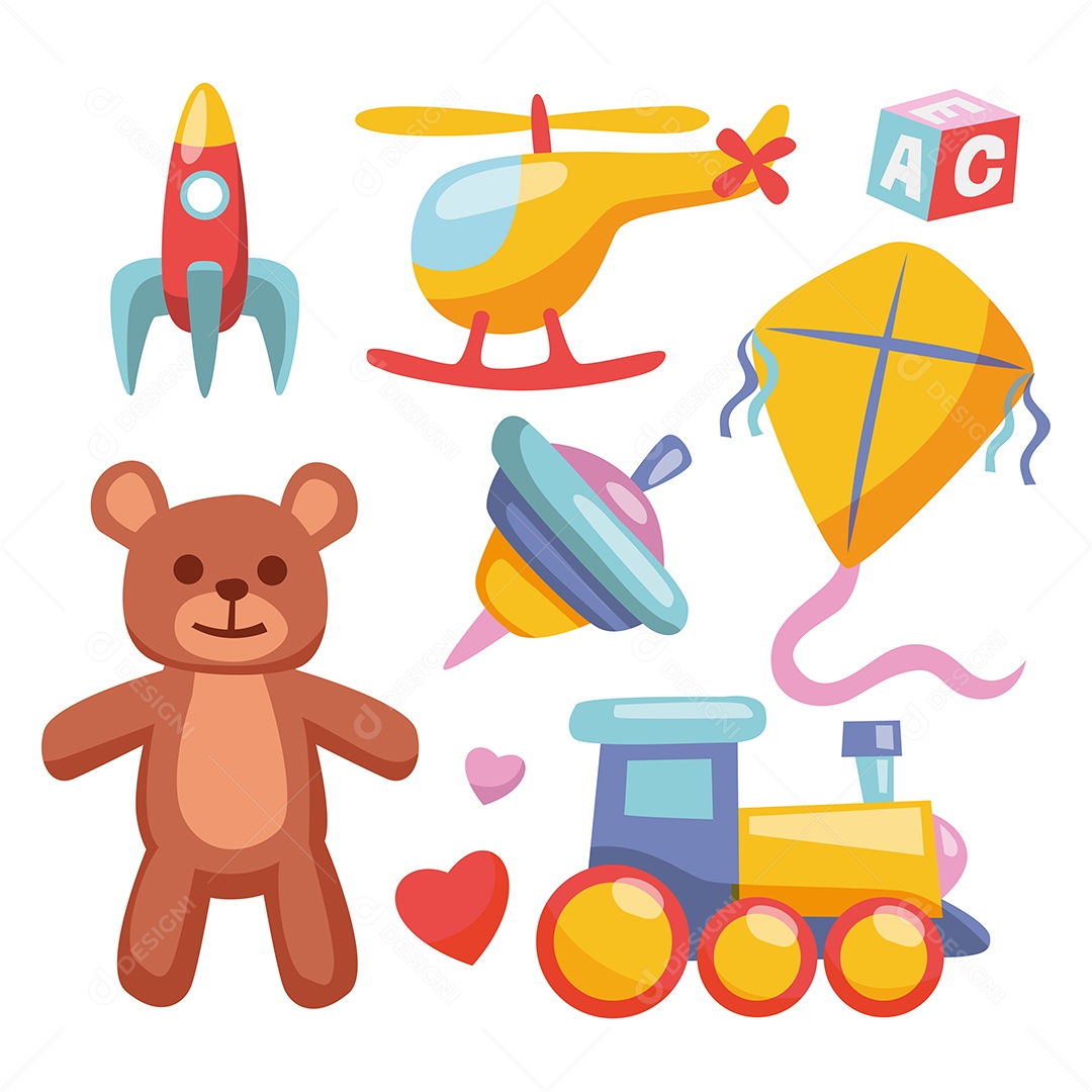 Conjunto de Acessórios para recém nascido ou bebê vetor EPS