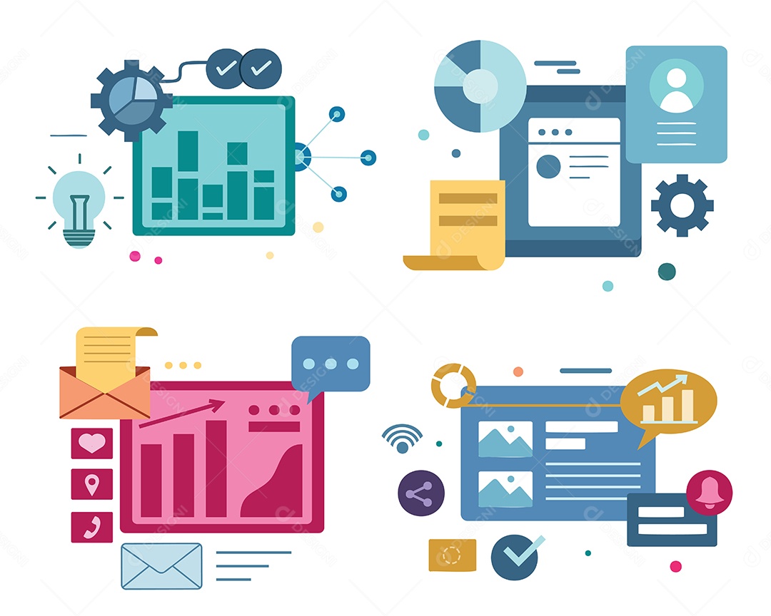 Elementos de mercado de dados de negócios diagramas de gráficos de pizza de barra de ponto Vetor EPS