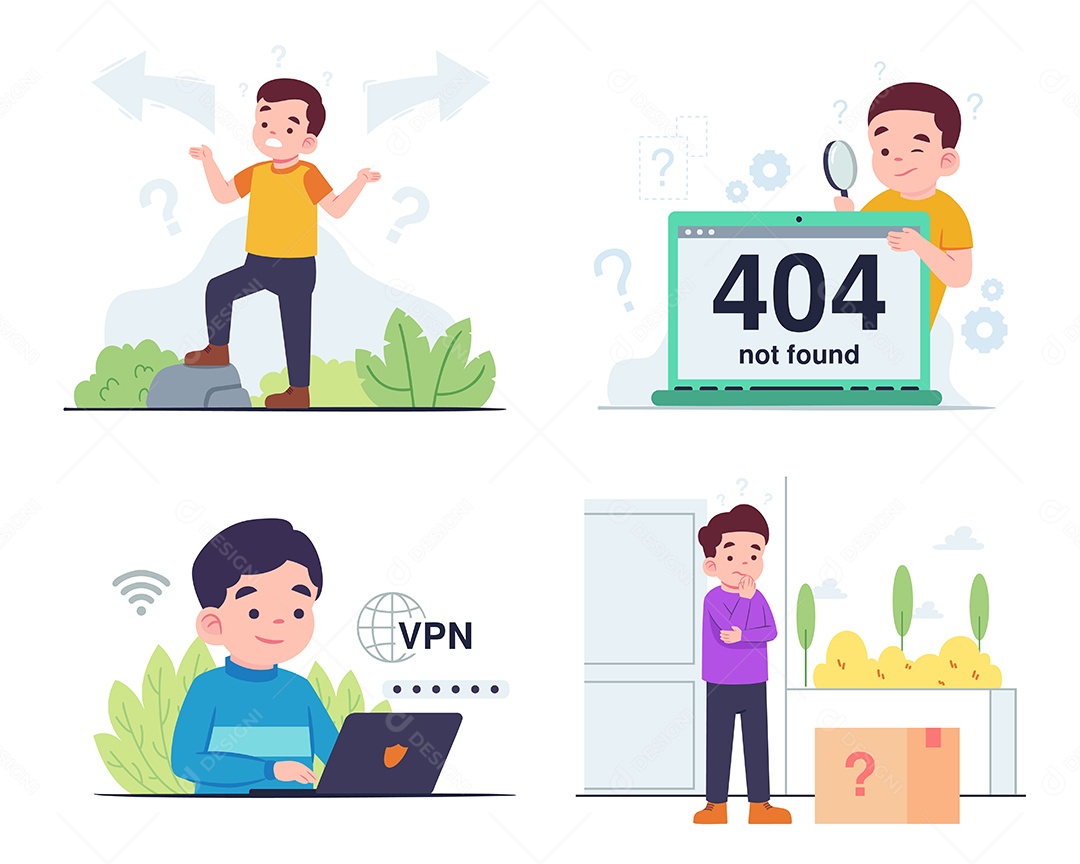 Conjunto de jovem com personagem de desenho animado de várias atividades Vetor EPS