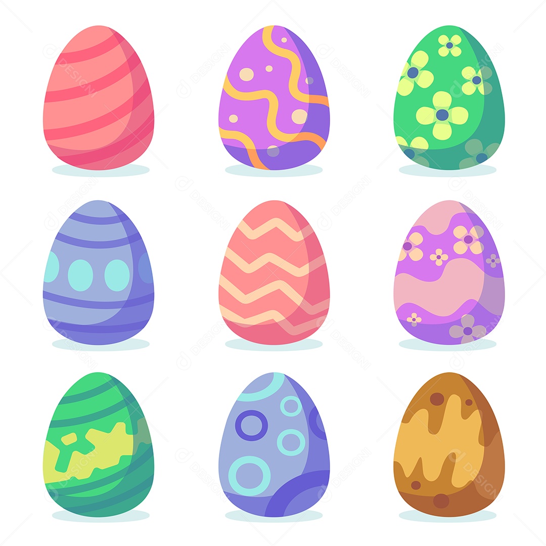 Colorful Easter Eggs Vector EPS