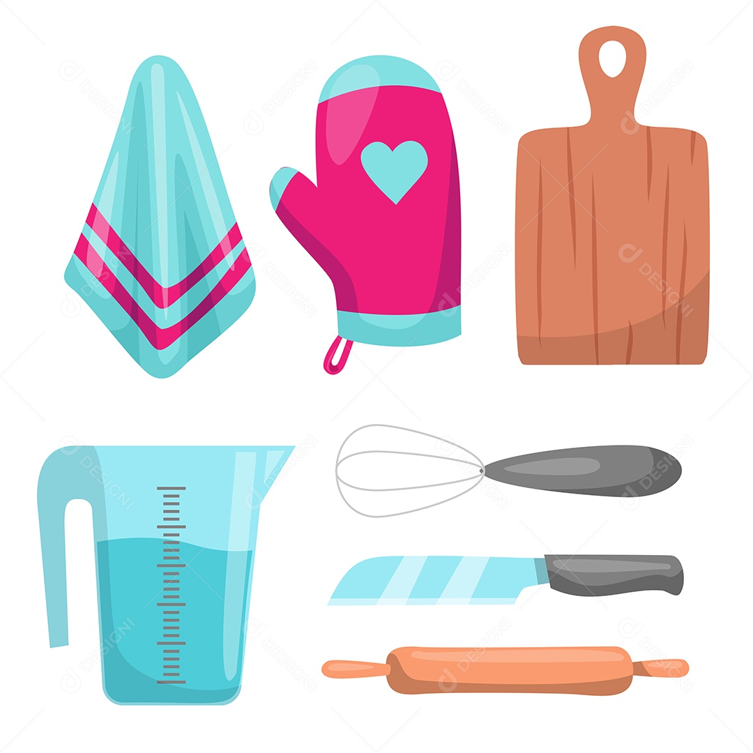 Conjunto de vetores de estilo de desenho de equipamento de cozinha Vetores EPS