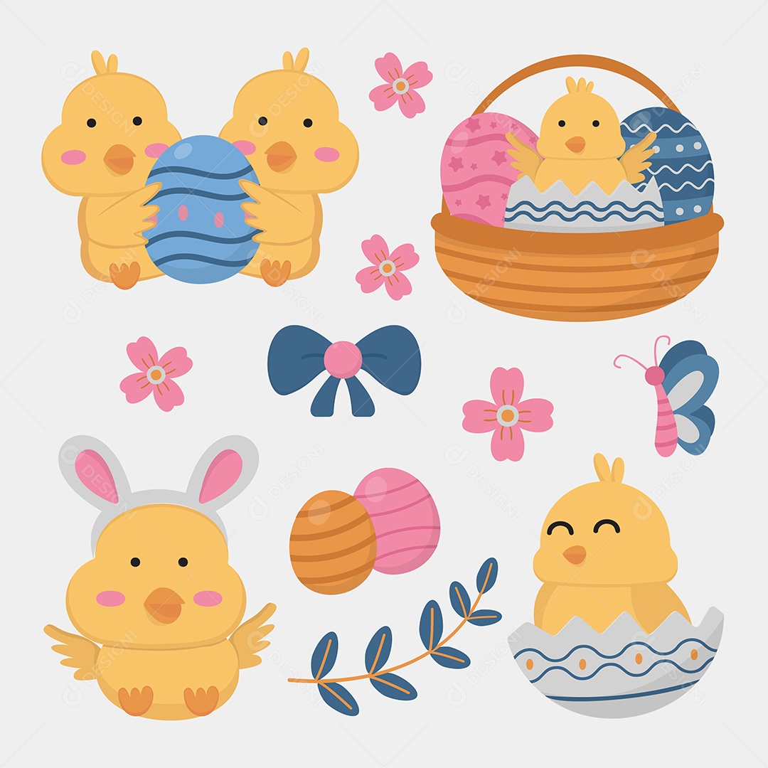 Feliz páscoa nas férias de primavera Vetor EPS