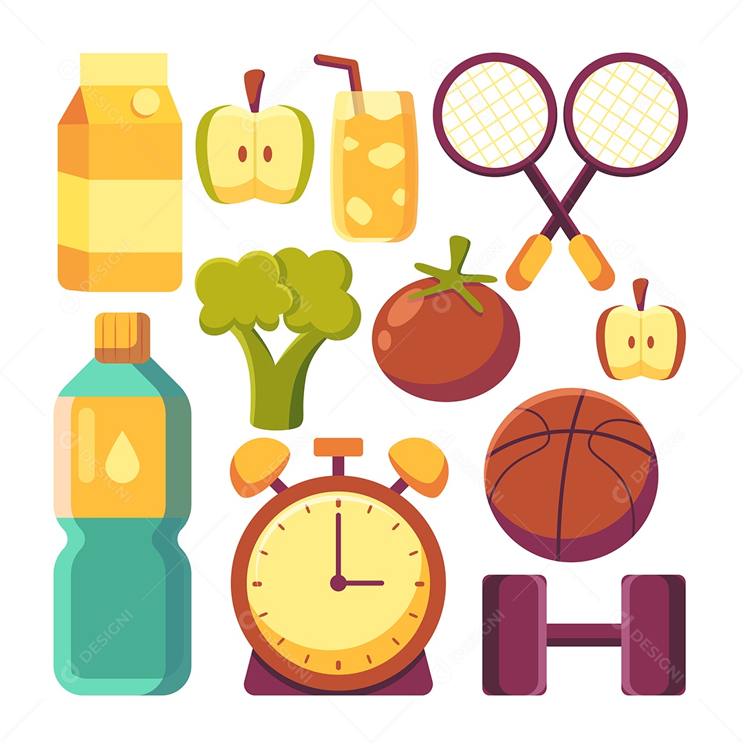 Equipamentos esportivos desenhos animados Vetor EPS