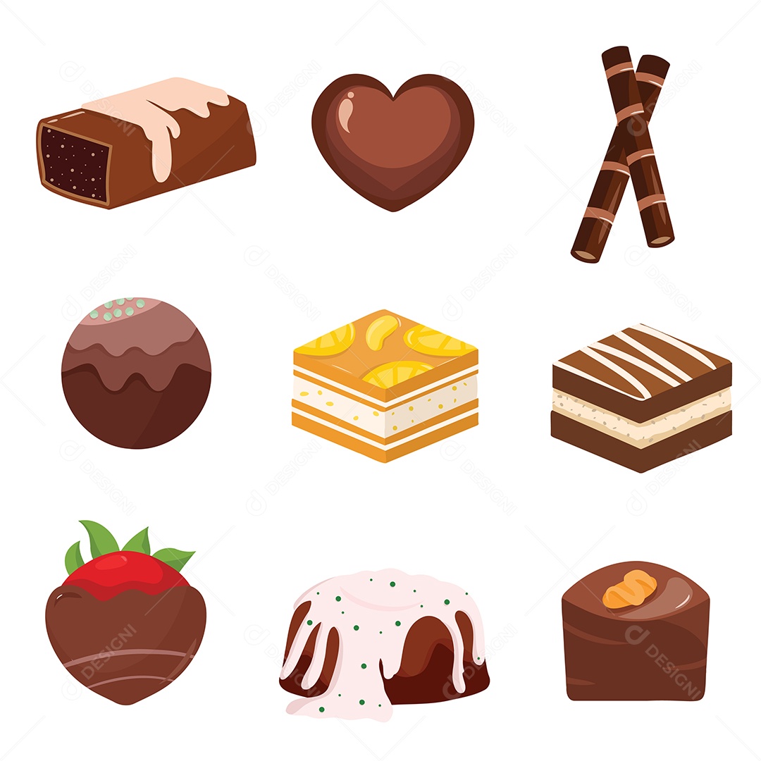 Set of various cartoon bakery and dessert drink vector EPS.zip ve