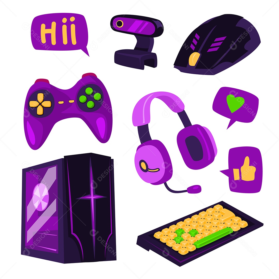 Os Blogueiros Jogam jogos ao vivo em seus canais em um público Mundial Vetores EPS