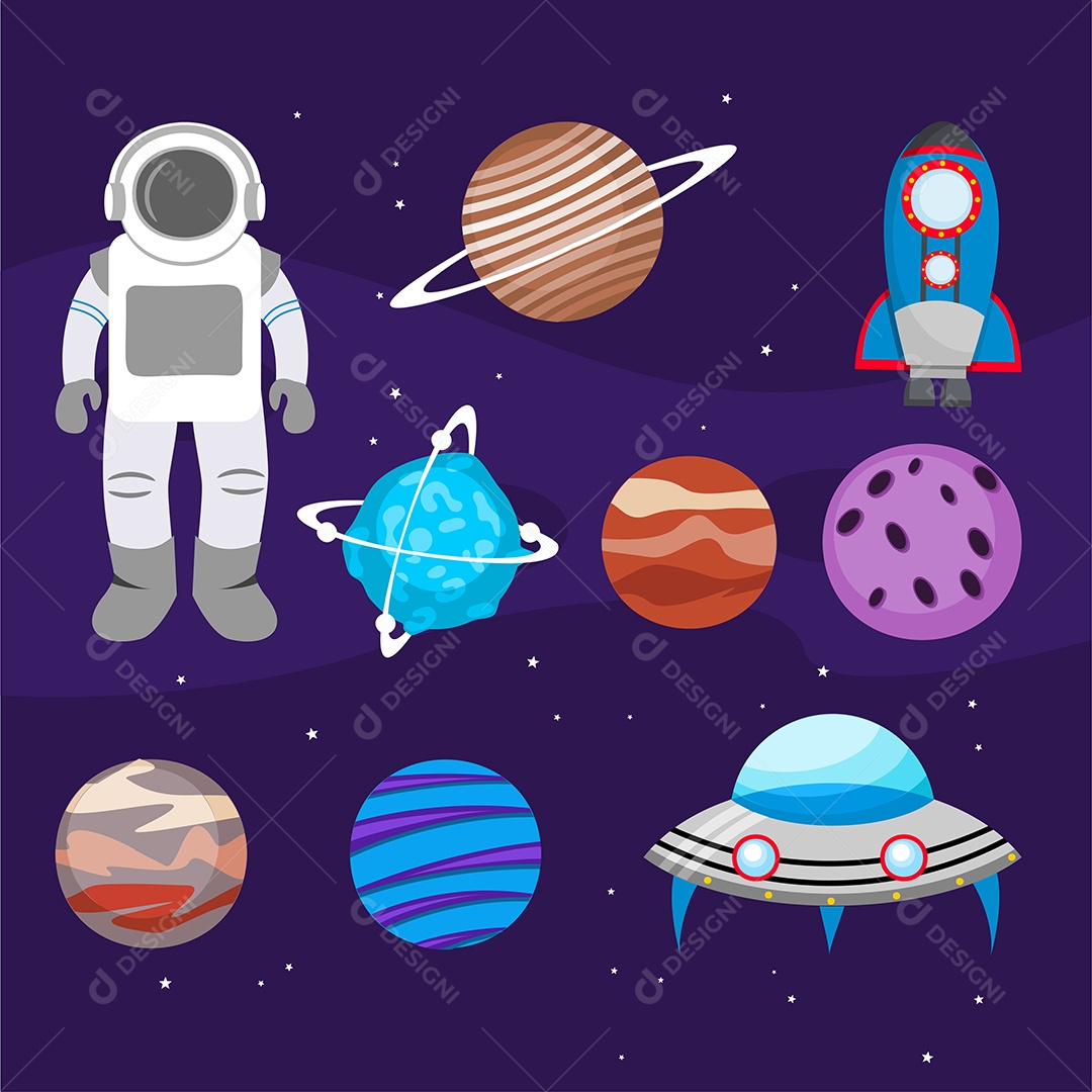 Exploração de naves espaciais Vetores EPS