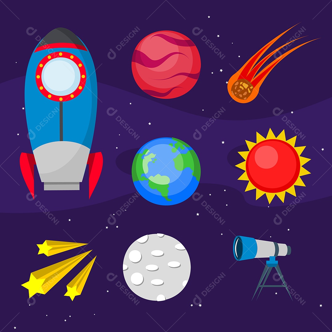 Exploração de naves espaciais Vetores EPS