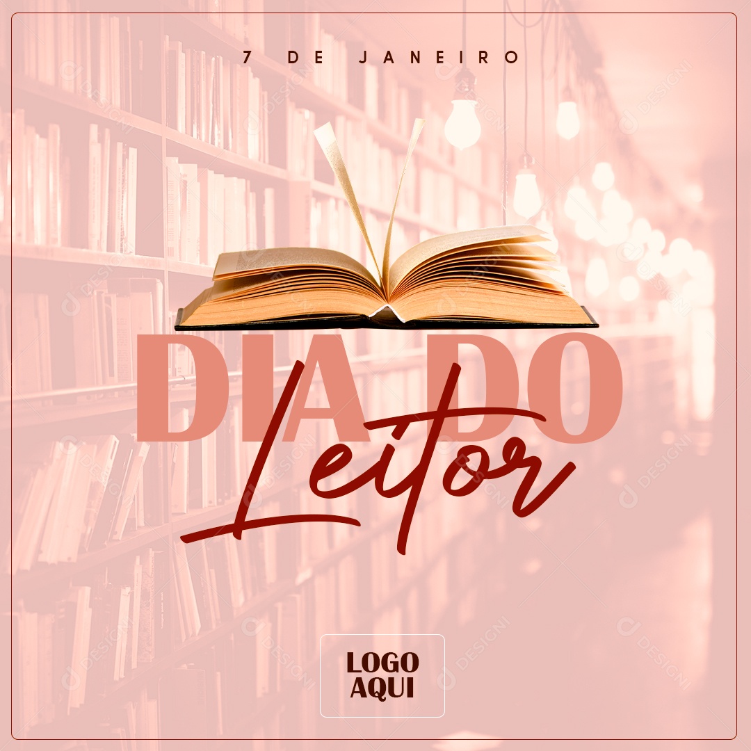 Dia do Leitor 7 de Janeiro Social Media PSD Editável