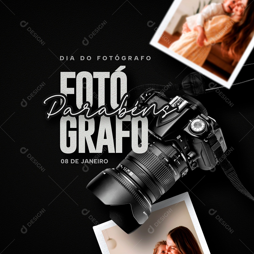 Post Dia do Fotógrafo Social Media PSD Editável
