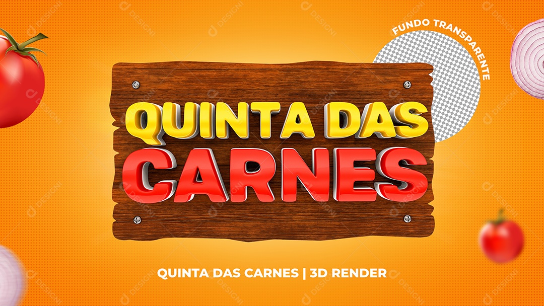 Selo 3D Quinta das Carnes Carnes PSD Para Composição