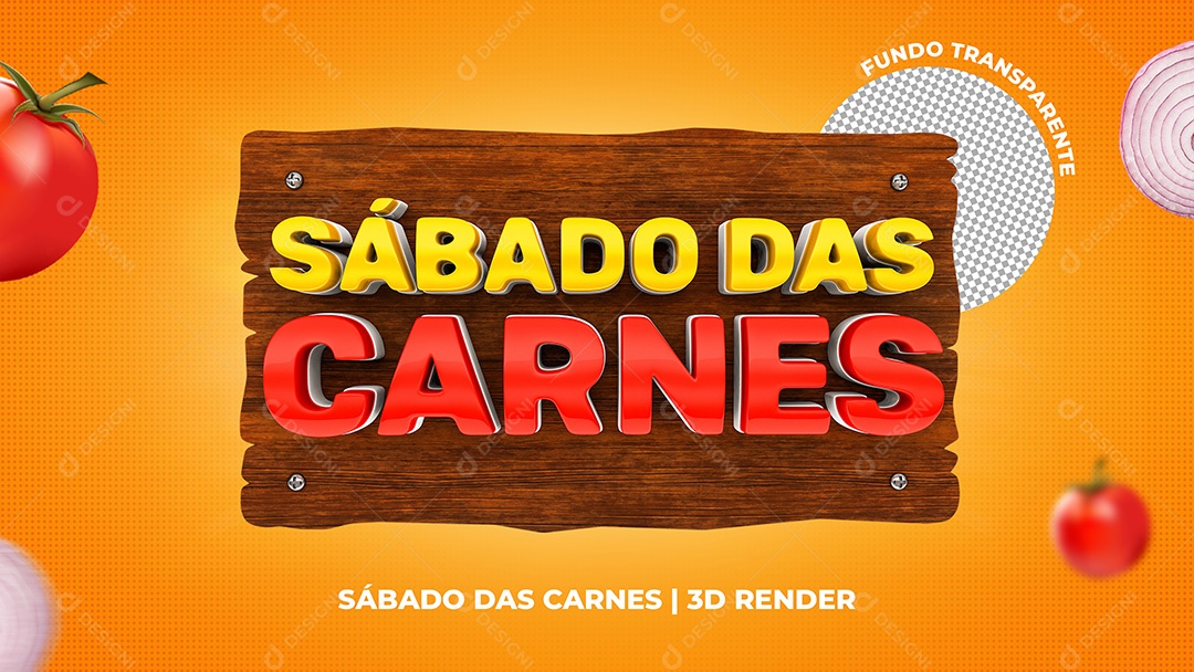 Selo 3D Sábado das Carnes PSD Para Composição