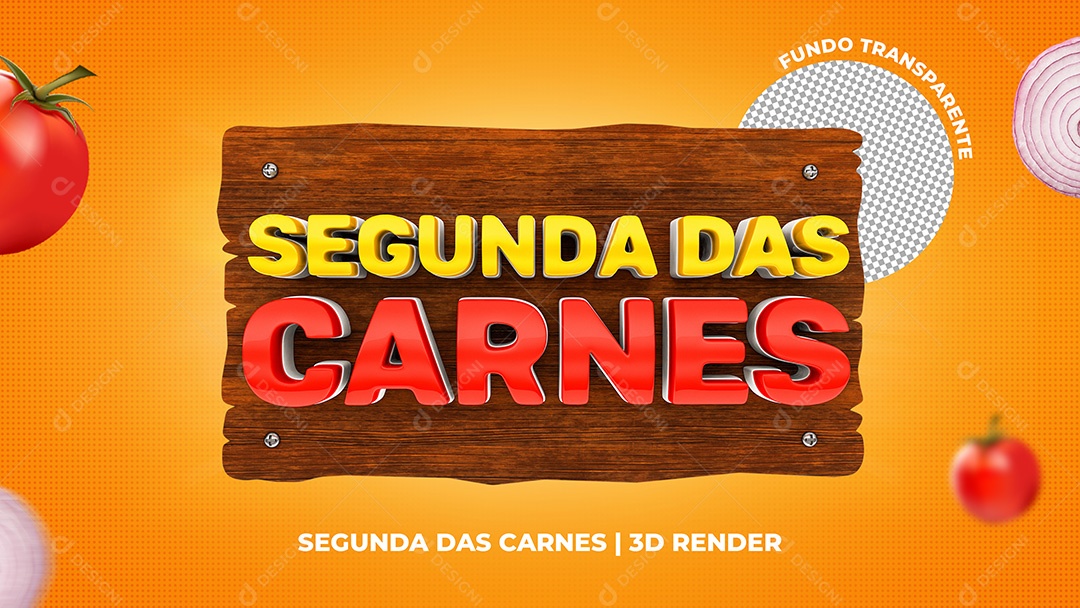 Selo 3D Segunda das Carnes PSD Para Composição
