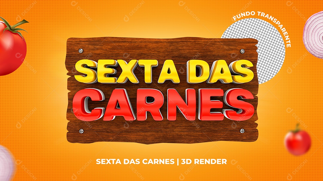 Selo 3D Sexta Das Carnes PSD Para Composição