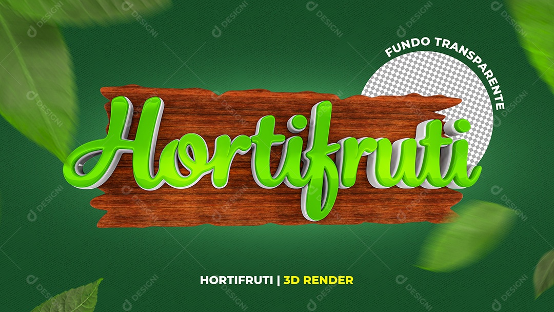 Selo 3D Hortifruti Para Composição Social Media PSD Editável