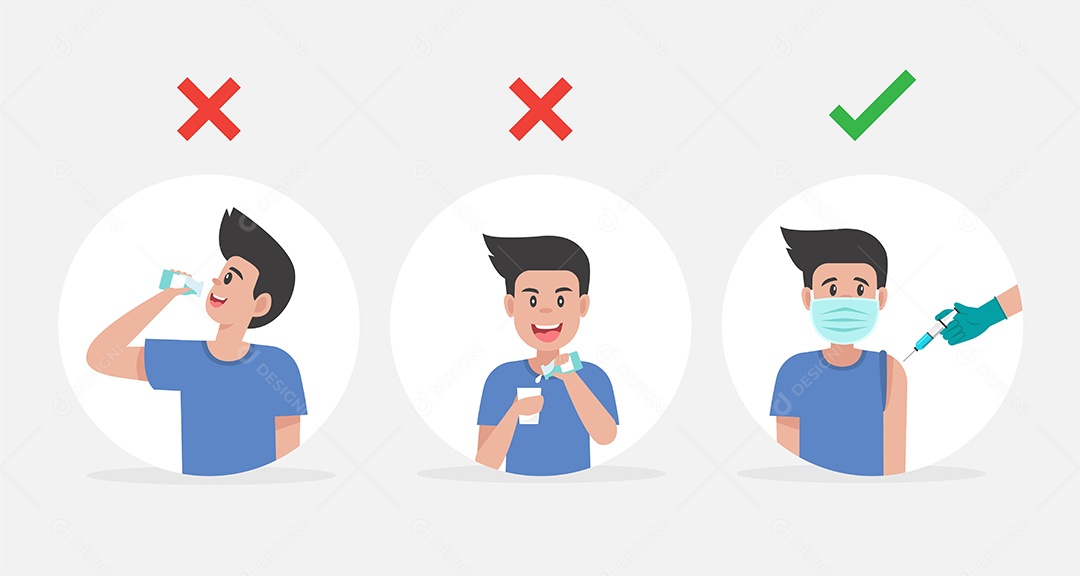 Campanha de Educar Contra o Coronavírus Covid-19 Vetores EPS