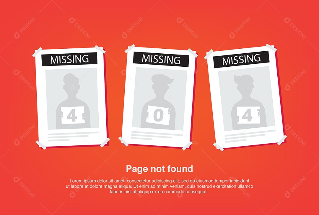 Aviso de Rede da Internet 404 Página de erro ou Arquivo não Encontrado Vetor EPS