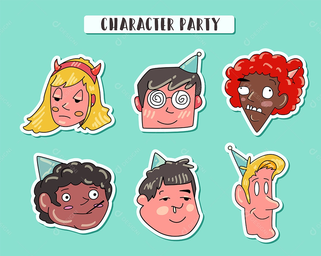 Conjunto de Elementos Vetoriais para Decoração de Festas de Aniversário Vetores EPS