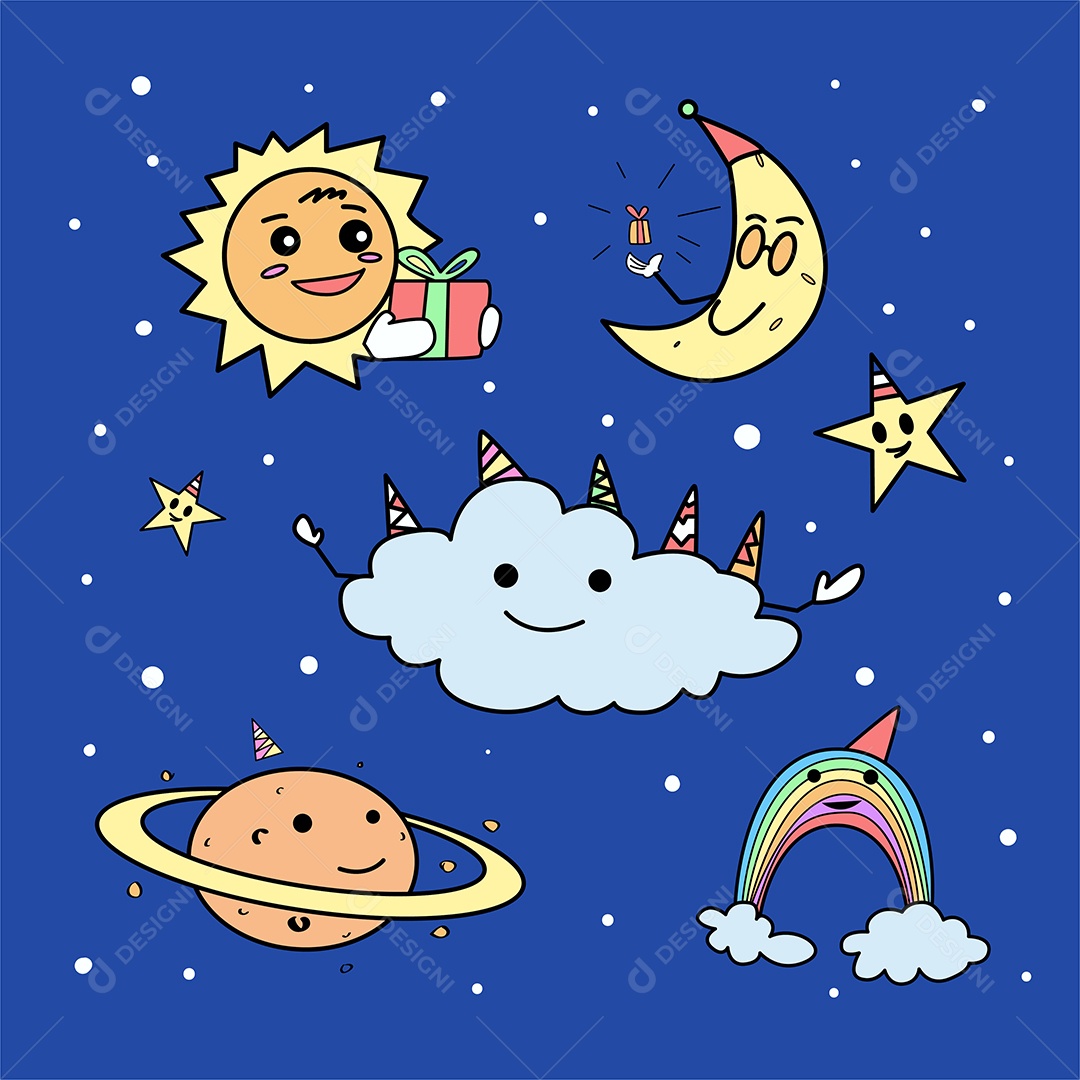 Birthday Party Decor Vector Elements Pack Vector EPS