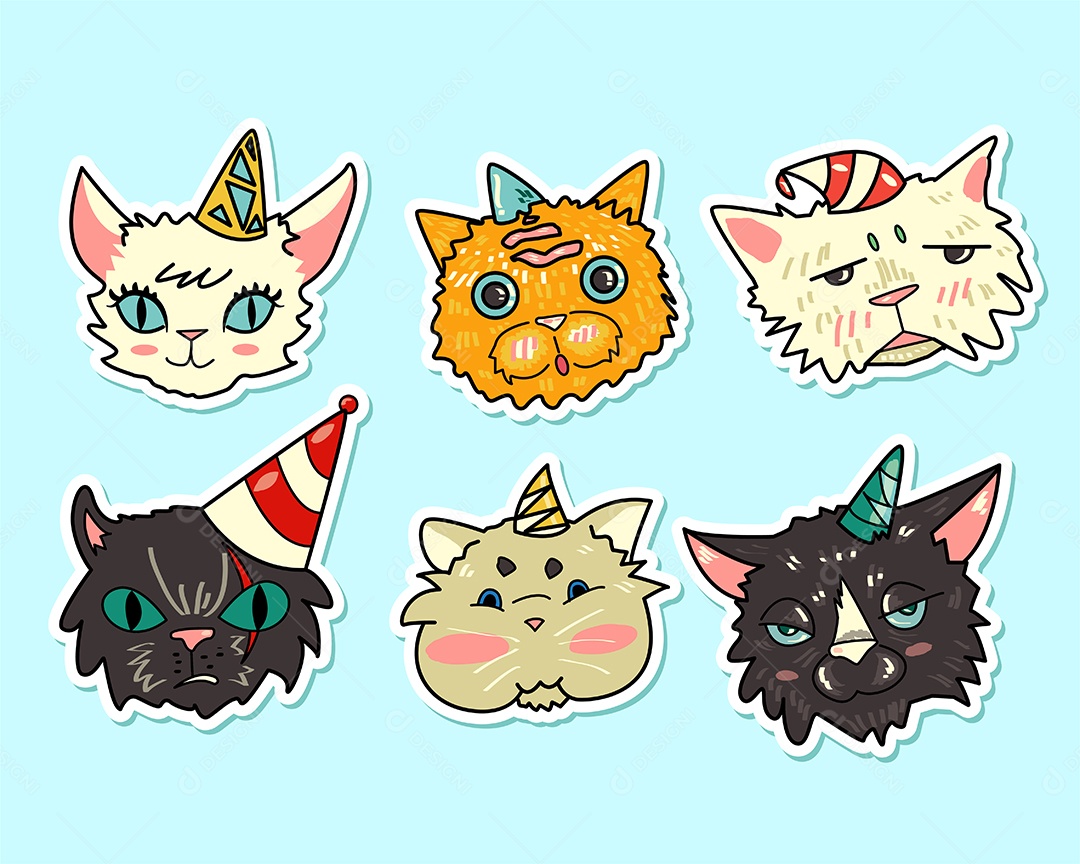 Pacote de Elementos Animais Vetoriais para Decoração de Festas de Aniversário Vetores EPS