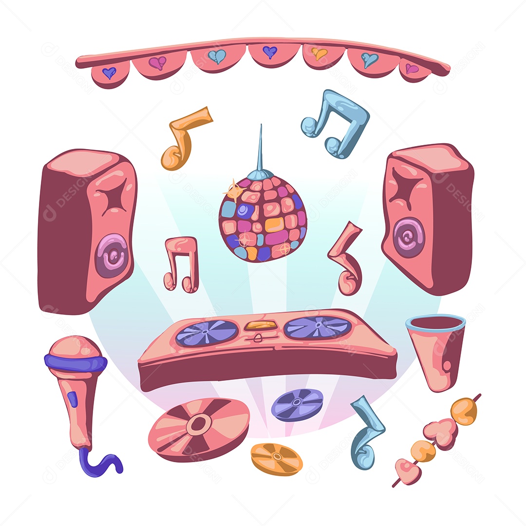 Birthday Party Decor Vector Elements Pack Vector EPS