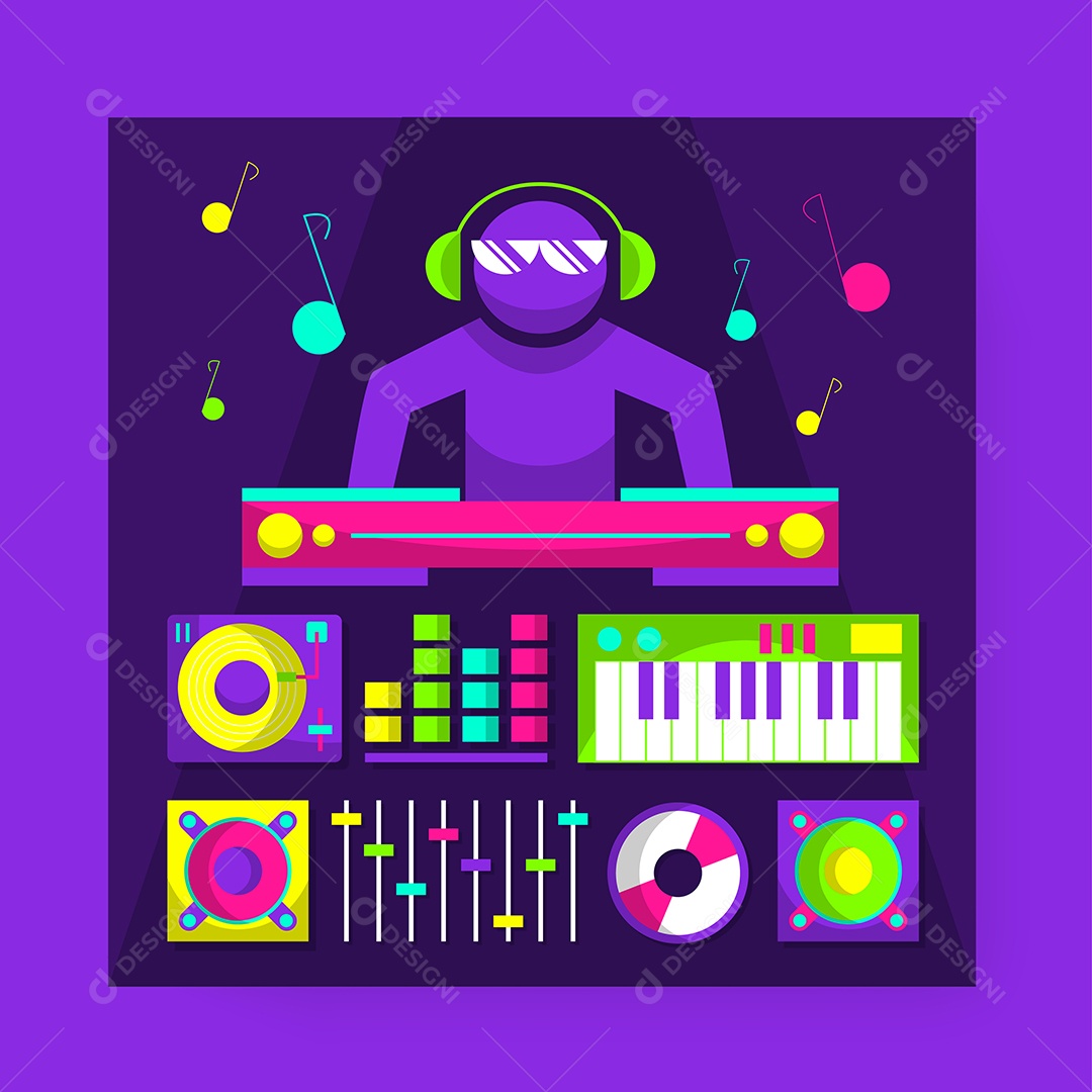 Pacote de Elementos Vetoriais para Decoração de Festas de Aniversário Vetores EPS