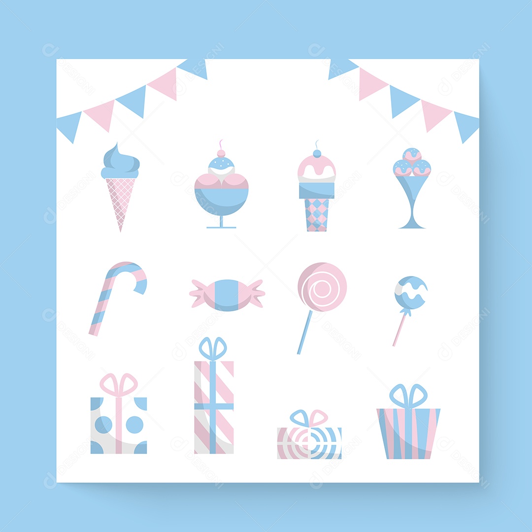 Birthday Party Decor Vector Elements Pack Vector EPS