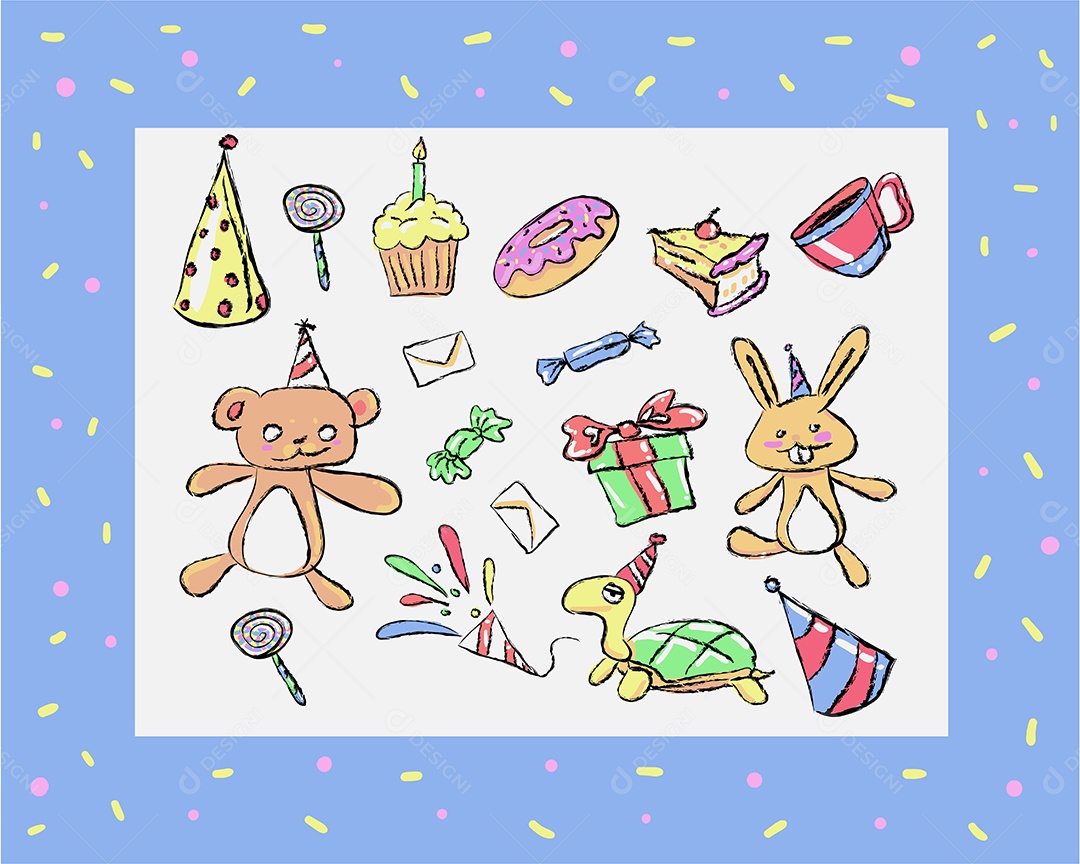 Birthday Party Decor Vector Elements Pack Vector EPS