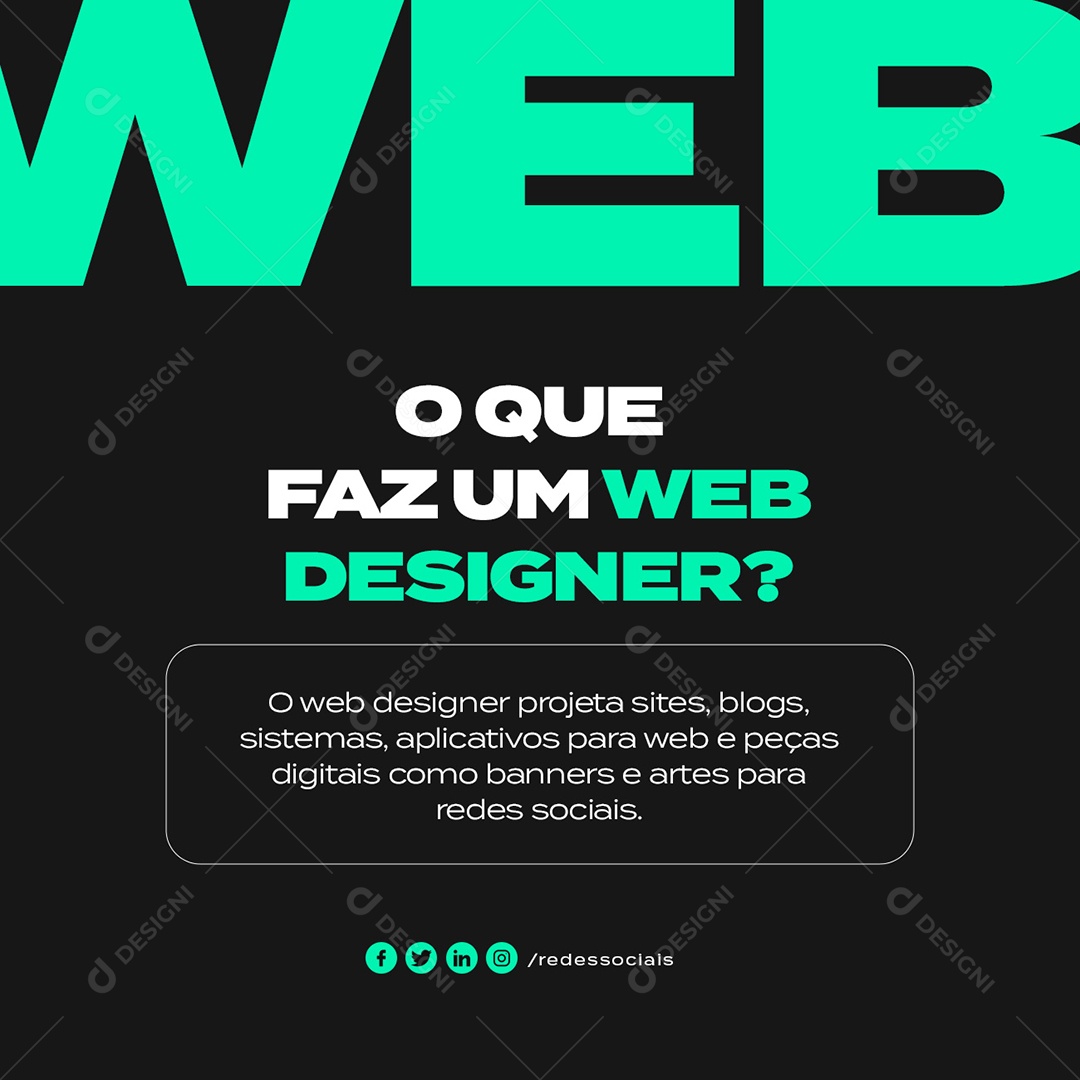 O Que Faz um Web Designer Social Media PSD Editável