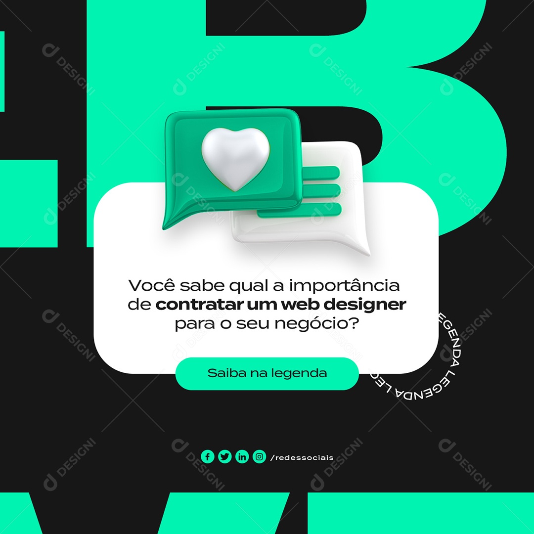 Você Sabe Qual a Importância de Contratar um Web Designer Social Media PSD Editável
