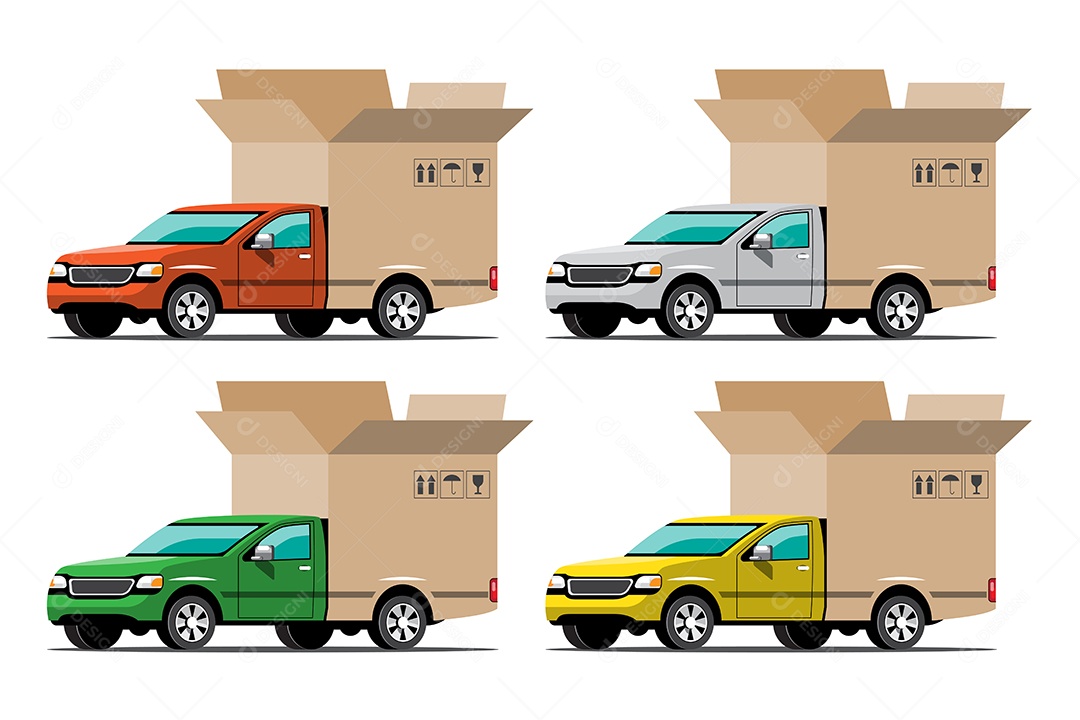 Ícones de Entregas Comercial e Delivery Desenhos Vetores EPS