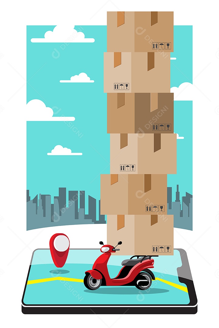 Ícones de Delivery e Entregas Comercial Desenhos Vetores EPS