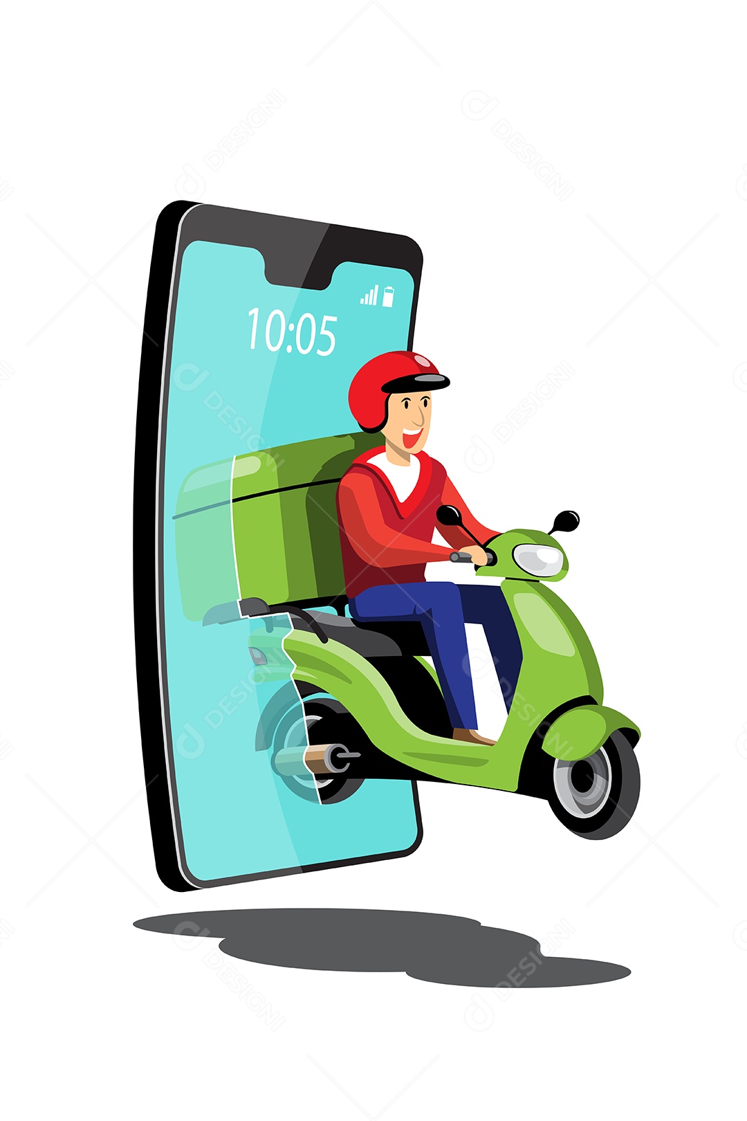 Grandes ícones coloridos de vetores de motocicleta Vetores EPS