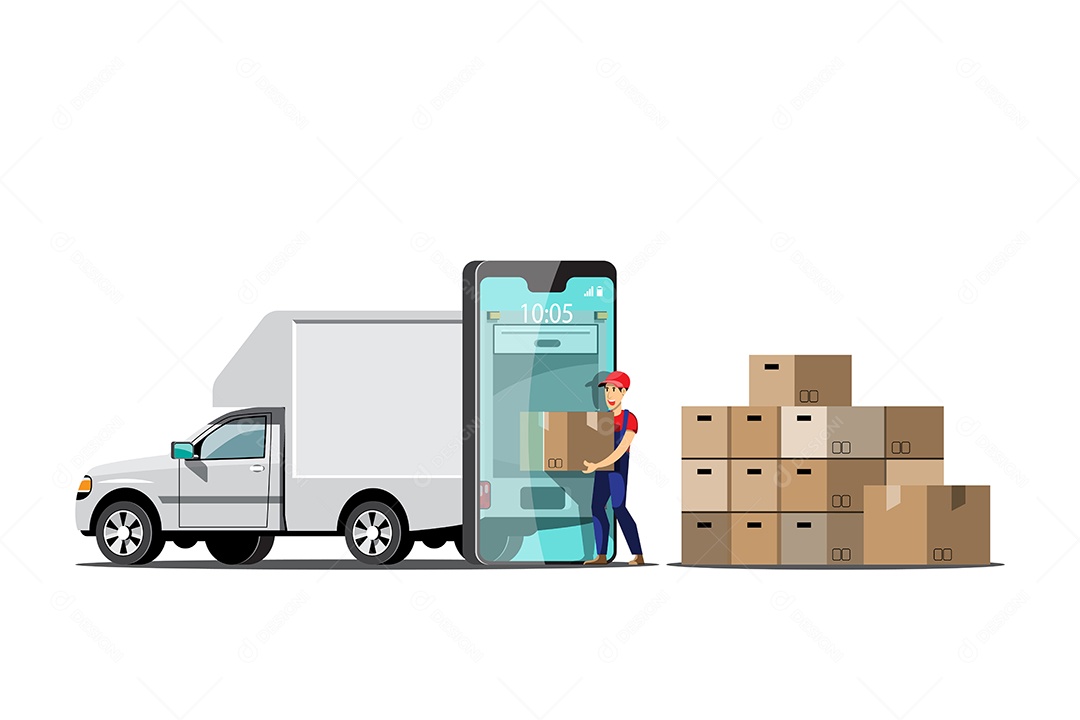 Ícones de Entregas Comercial e Delivery Desenhos Vetores EPS