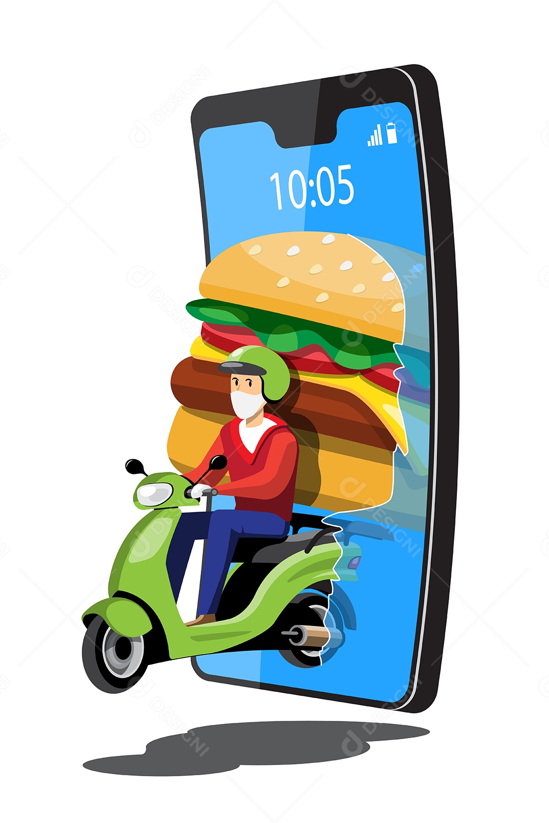 Ícones de Entregas Comercial e Delivery Hamburgueria Desenhos Vetores EPS