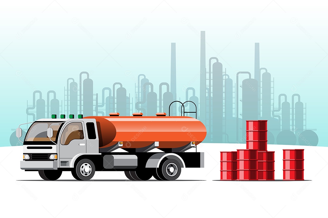 Ícones de Entregas Comercial e Delivery de Gasolina Desenhos Vetores EPS