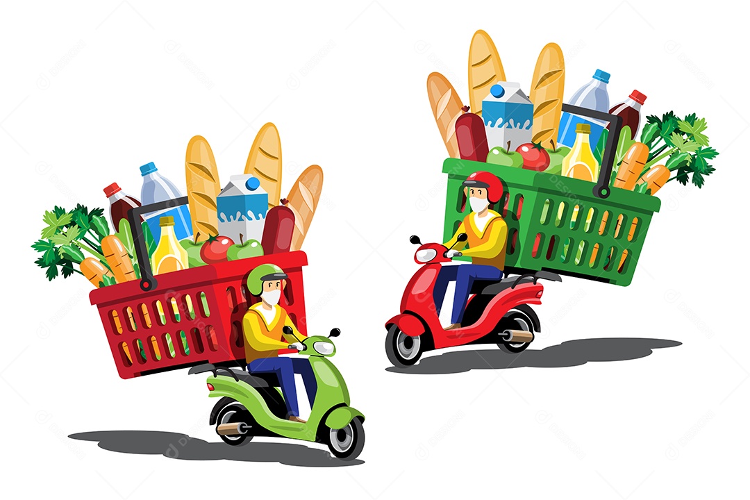 Ícones de Entregas Comercial e Delivery de Compras Desenhos Vetores EPS