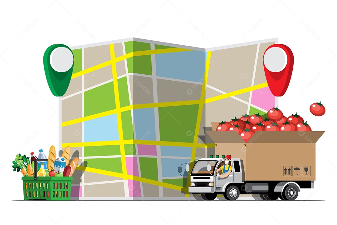 Ícones de Entregas Comercial e Delivery Desenhos Vetores EPS