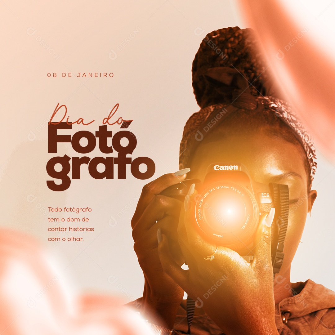 Dia do Fotógrafo 08 de Janeiro Parabéns Pelo Seu Dia! Social Media PSD Editável