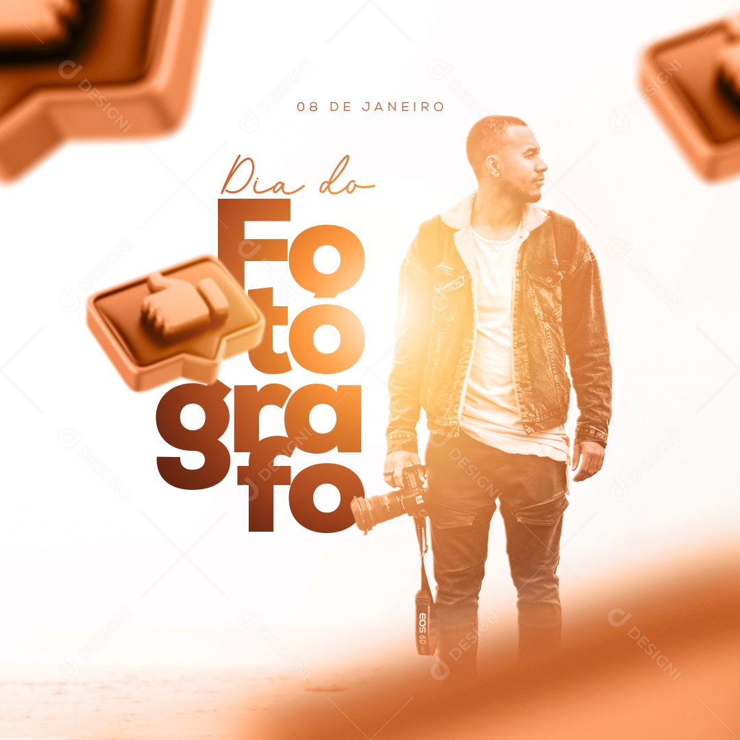 Dia do Fotógrafo 08 de Janeiro Parabéns Pelo Seu Dia! Social Media PSD Editável