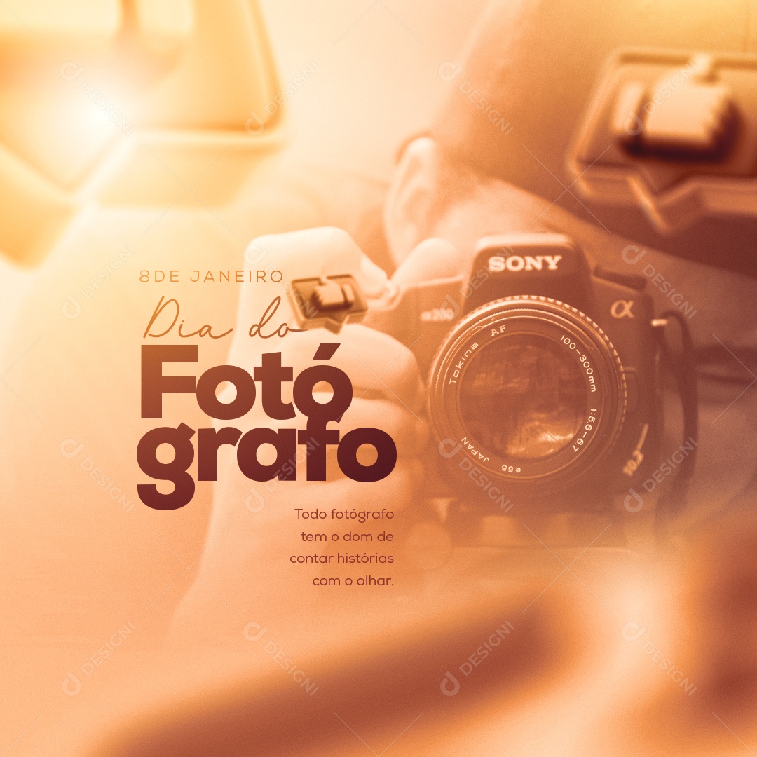 Dia do Fotógrafo 08 de Janeiro Parabéns Pelo Seu Dia! Social Media PSD Editável