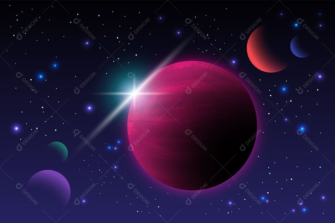 A Órbita do Sistema Solar Desenho Vetor EPS